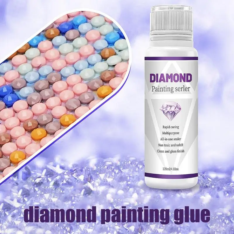 120ML Diamond Painting Sealer 5D Diamond Painting Art Glue Permanent Hold & Shine Effect Sealer Diamond Painting Puzzle