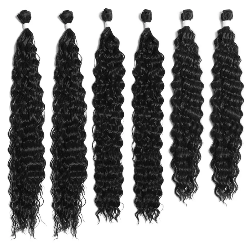 Onda de água brasileira Pacotes de cabelo sintético, cabeça cheia, fibra de alta temperatura, natural, 180g, 6 pacotes em 1 saco