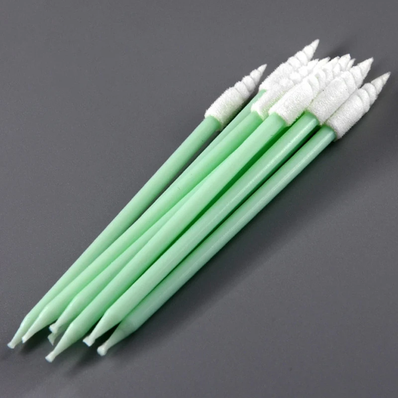 (BF06)100Pc/Pack Small Pointed Tip Cloth Head Cleaning Swab Lint Dust Free Stick For PCB Board Small Area Camera Optica