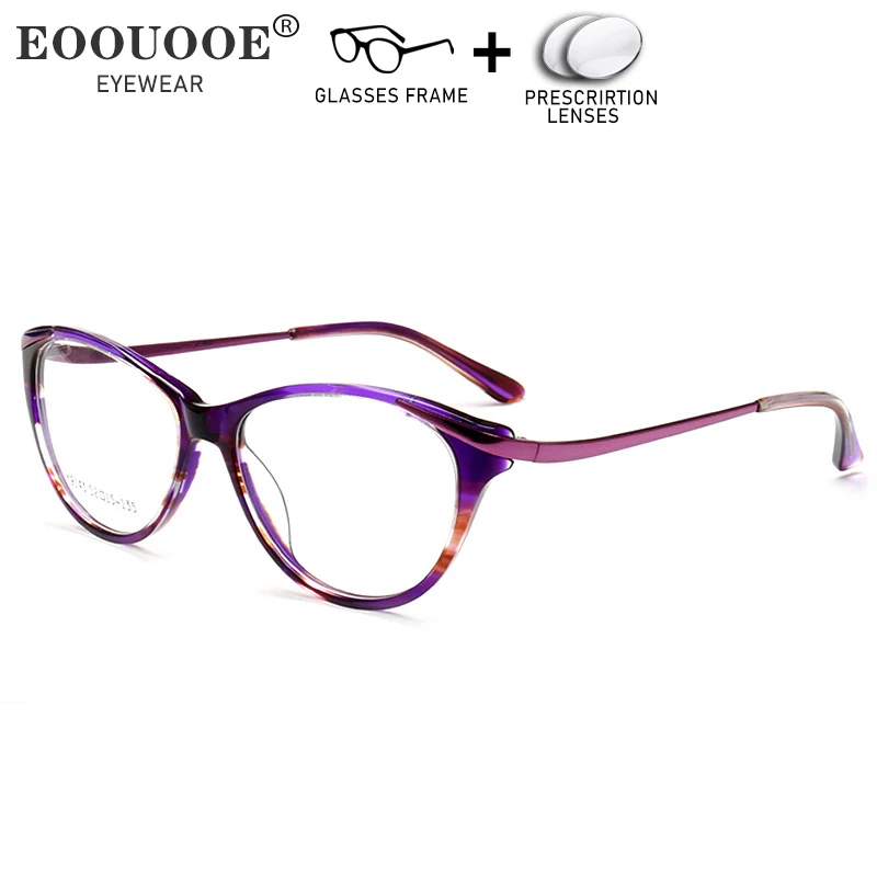 

Fashion Women Cat Optical Eyewear Prescription Glasses Recipe Lenses Myopia Progressive Clear Scratch Resistant Eyeglasses