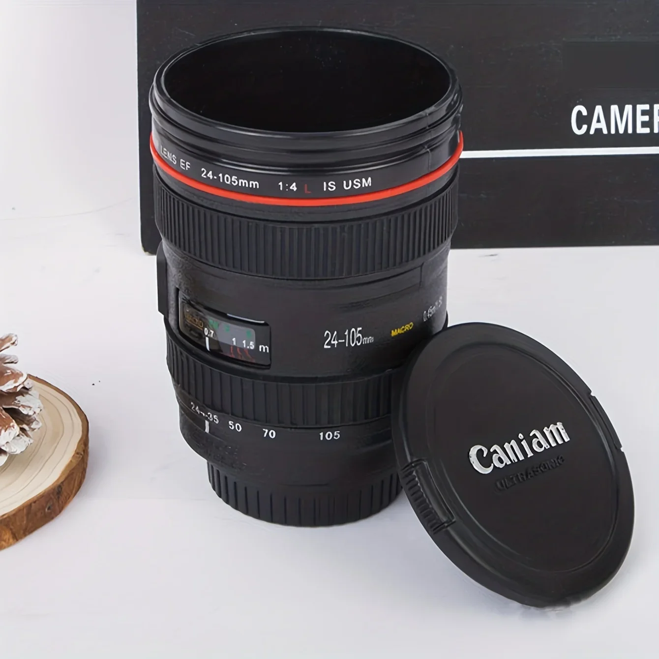 1pc, Camera Lens Coffee Mug, Fun Photography Stainless Steel Lens Mug, Great Gifts For Photographers, Home Supplies, Friends