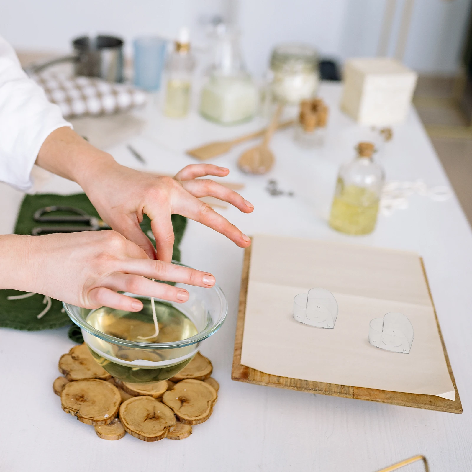 

10pcs Tea Light Cups Clear Plastic Containers Heart Shaped Transparent Mini Holders Diy Friendly Empty Cup For