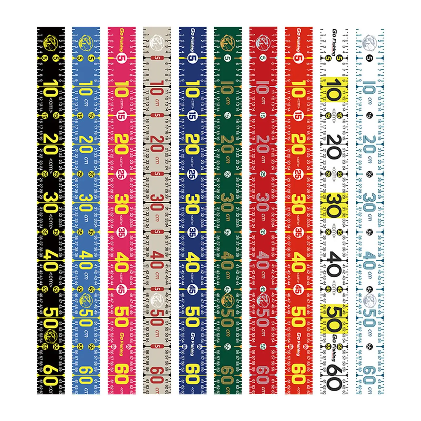 Régua de pesca dobrável portátil multiuso com escala de medição precisa