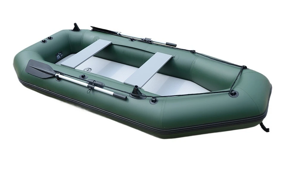 3.3 M 3-layer PVC inflatable pontoon boat 5-seater fishing rubber boat, portable raft boat, suitable for marine sports