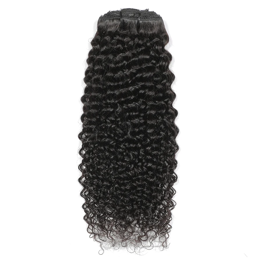 8pcs One Set Kinky Curly Clip in Hair Extensions Human Hair Virgin Human Hair Clip-In Hair Extensions Weft Hair Extension Hair W