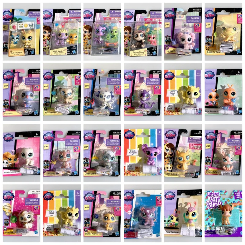 

Hasbro Littlest Pet Shop Q Version Action Figures Cartoon Big Eyed Doll Cute Animal Model Toys Children's Play House Toys Gifts