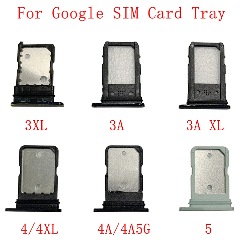 SIM Card Tray SIM Card Slot Holder For Google Pixel 3 XL 3A 3A XL 4 4XL 4A 5 Memory MicroSD Card Replacement Parts