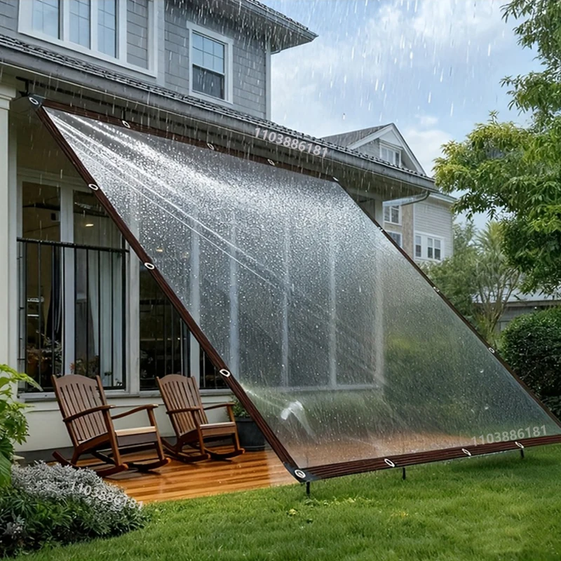 2x2m Transparent rainproof shading cloth tarpaulin Lightweight waterproof tarpaulin cover tarpaulin transparent rainproof cloth
