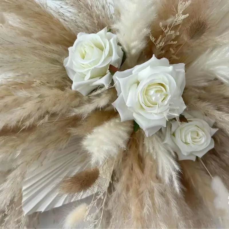 Imagem -02 - Grande Pampas Grass para Decoração de Casamento Rosa Artificial Palma Floral Arranjo de Parede Arco Qua Arranjo Diy Natural