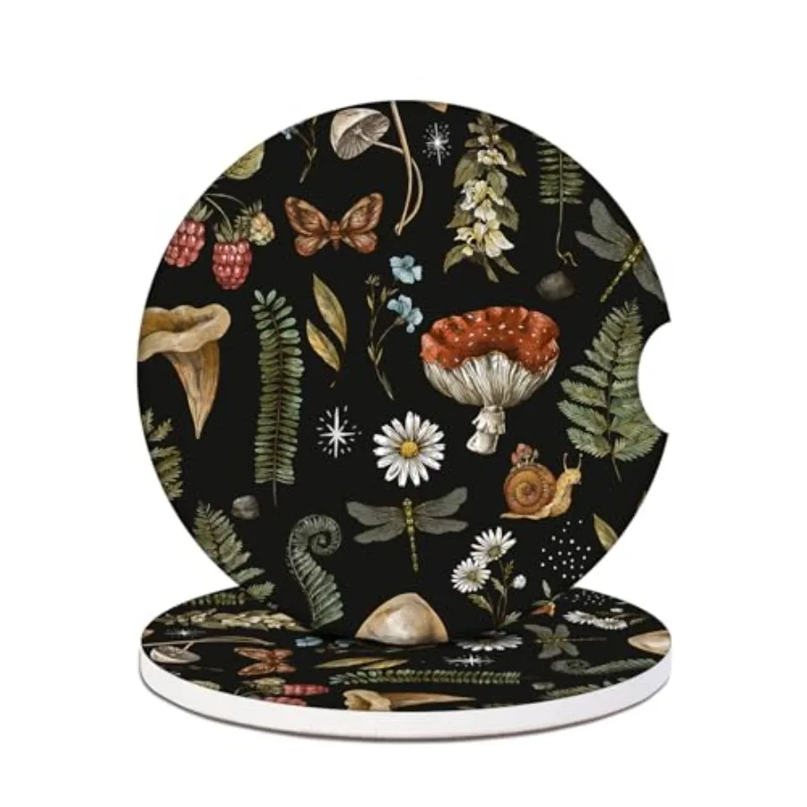 

Car Cup Holder Coasters - Nature Absorbent Ceramic Coaster 2 Pack, Car Coasters for Cup Holders, Fashion Car Interior Accessori
