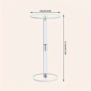 Mesa De Bebidas Acrílica De Pequeno Espaço, Mesa Lateral De Bebidas De Sala De Estar, Mesa de café, Circular fácil de montar 8 principais vendas mesa de centro redonda de - №5