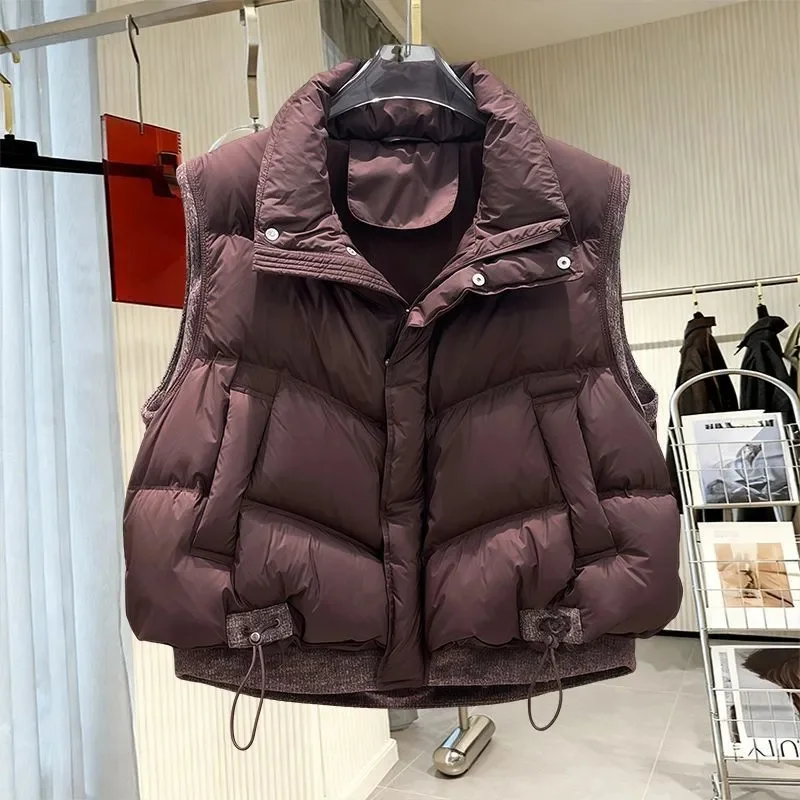 

Женский жилет: Новая модная утепленная безрукавка из хлопка, свободный крой, зимний толстый жилет-безрукавка, трендовая модель