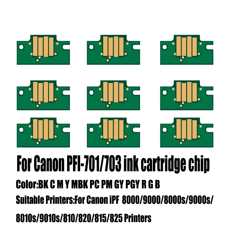 

Чип для чернильных картриджей PFI-701 PFI-703 для принтеров Canon iPF 810, 820, 815, 825, 8000, 9000, 8000s, 9000s, 8010s, 9010s