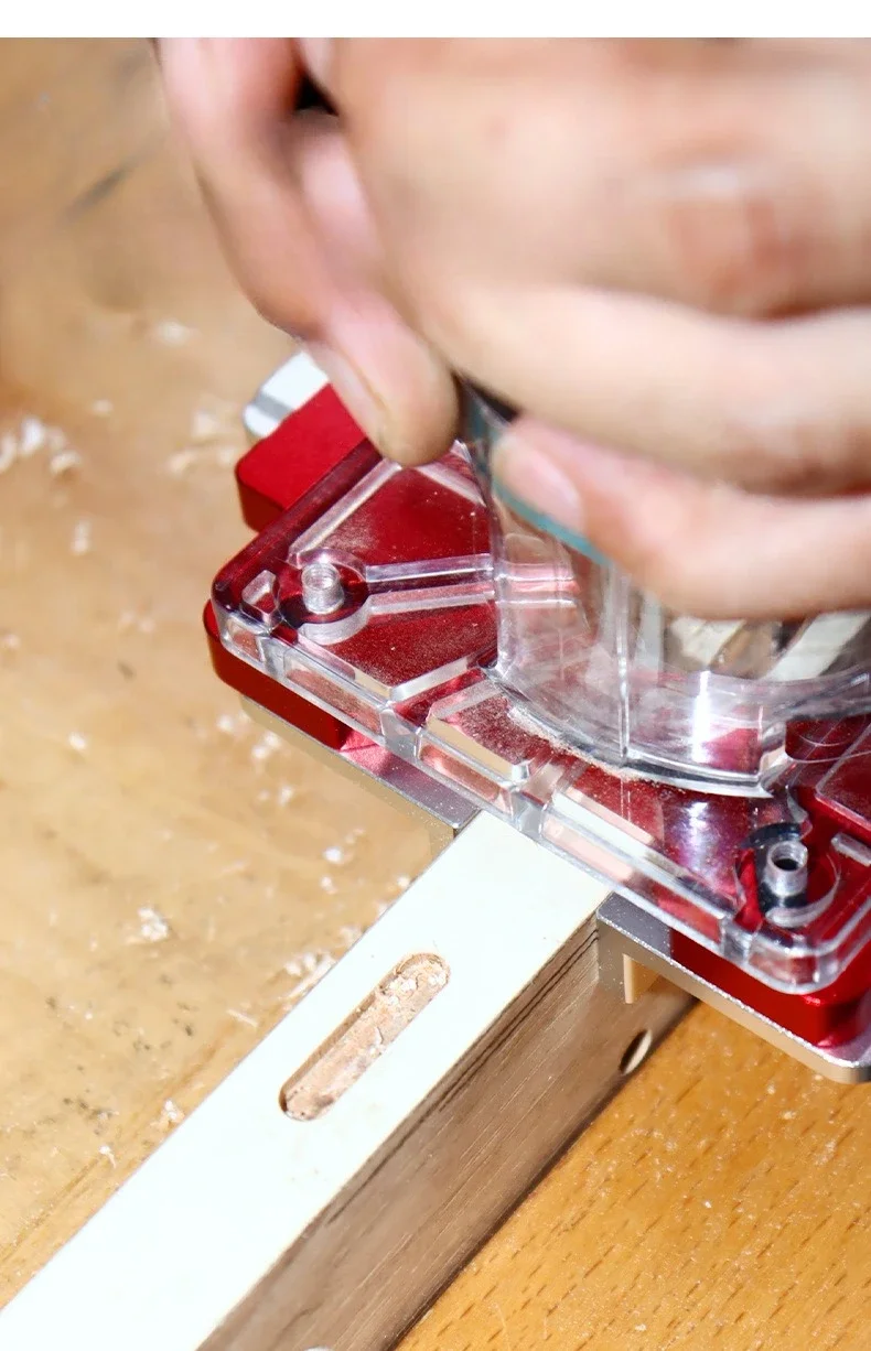 Holzbearbeitung 2-in-1 Unsichtbarer Schlitzverbinder mit Fräsbasis und Einsteckvorrichtung für Trimmer und Fräser – Detail 6