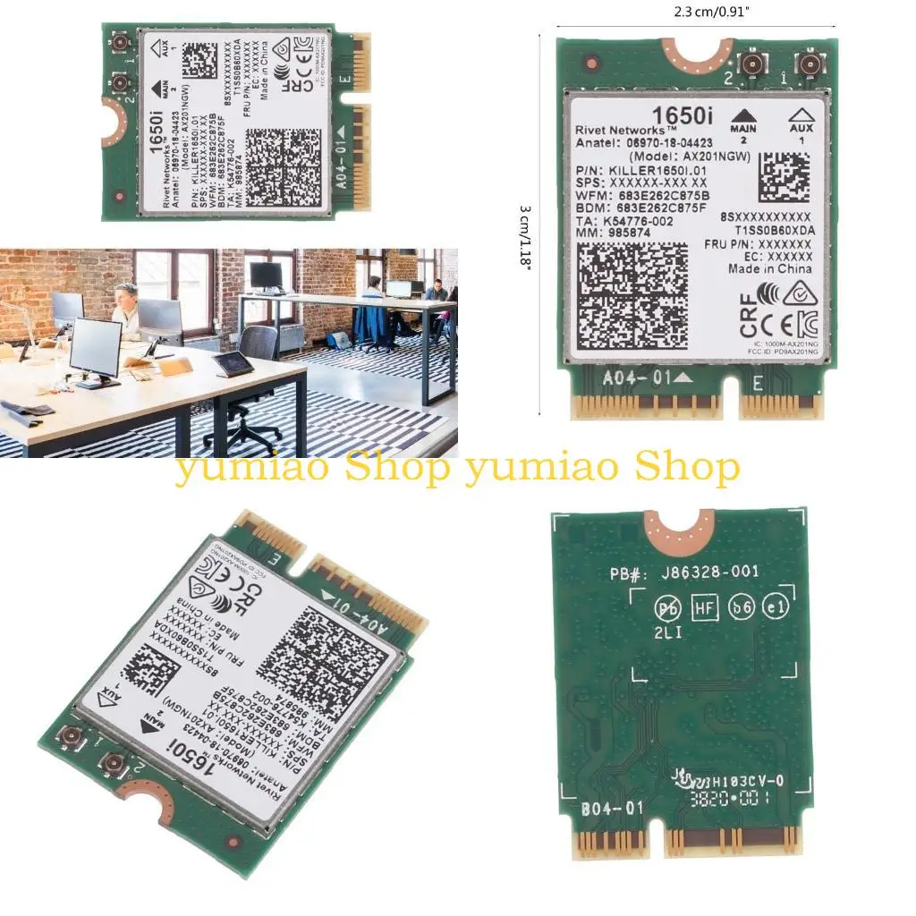 

587B Killer 1650i Dual-band 2.4Gbps Wireless Wifi6 Card AX201NGW 802.11AX
