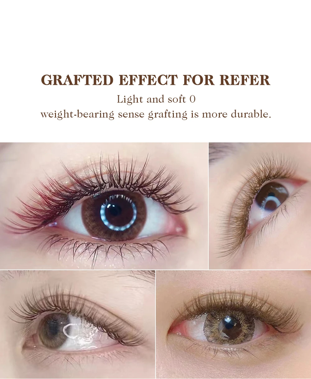 NATUHANA Karamellfarbene Wimpernverlängerung, individuelle künstliche Nerzfarbe, falsche Wimpern, braun, blaugrün, Mokka-Wimpern für Make-up-Tools – Detail 10