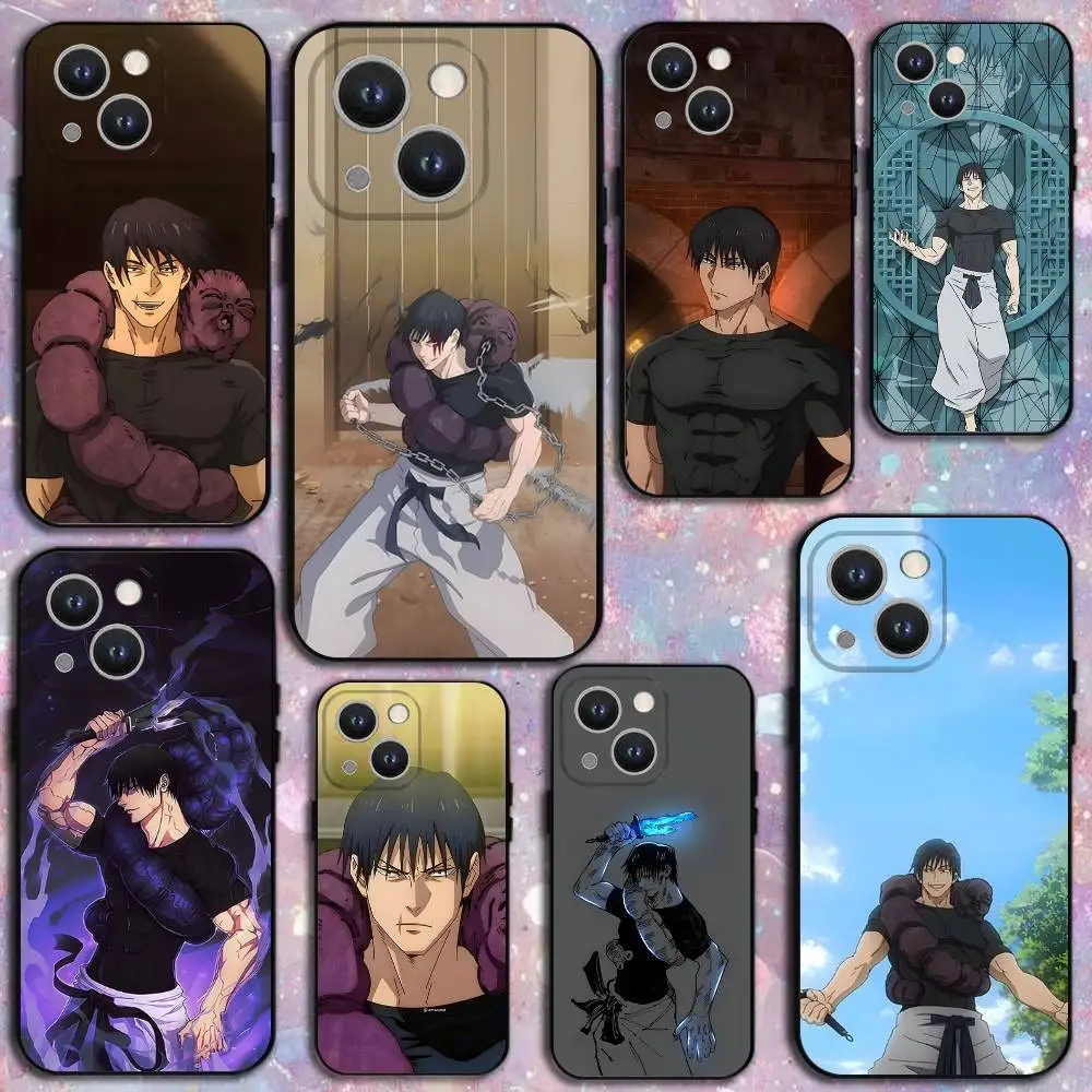 

Toji Fushiguro Jujutsu Kaisen Phone Case For iPhone 16,15,14,13,12,11 Plus,Pro Max,XS,X,XR,SE,Mini,8,7,Soft Silicone Black Cover