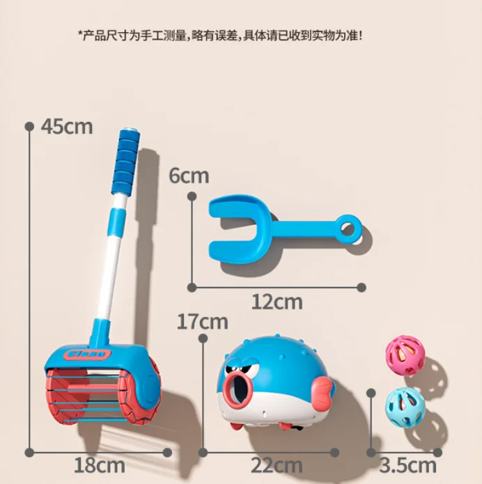 Puffer Fish Ball Collecting Push Toy for Kids, Educational Push Along Walker with Ball Launcher Function, Perfect Birthday Chris