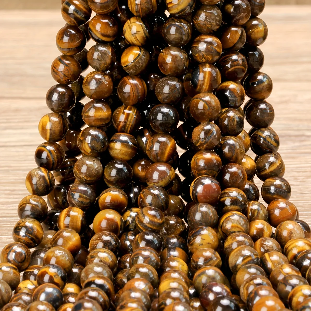 Wholesale 1 Strand Natural Yellow Tiger Eye Stone Bead Round Loose Bead 4-12mm for Jewelry Making DIY Necklace Bracelet Supplies