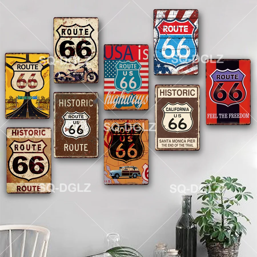2D FLAT【HOT SELLER】​ Vintage Travel Poster Style Metal Sign for Paris or London, Rustic Map Background