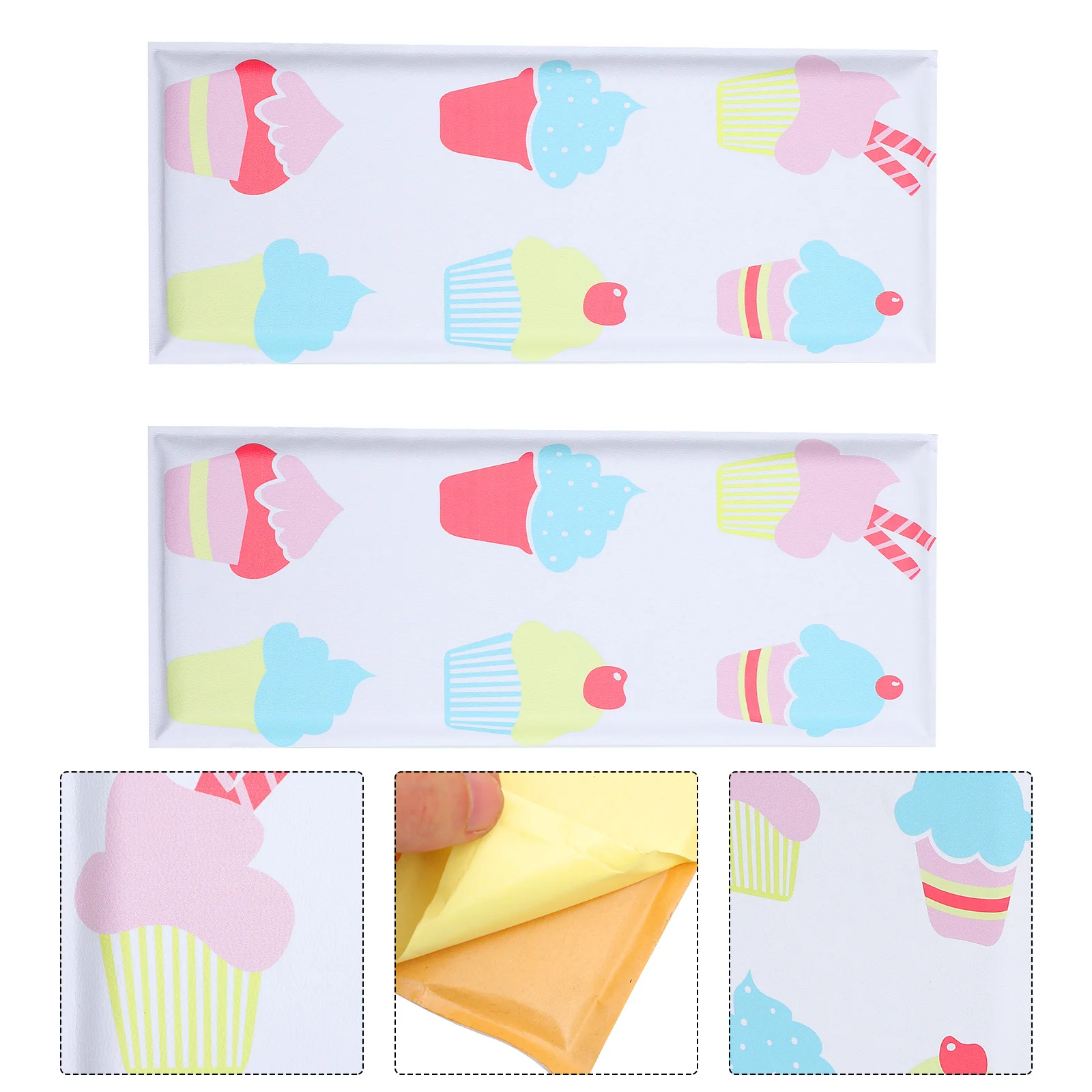 

2Pcs Anti Sticker Self Plain Wall Sticker adhesive Cartoon Decor 20x50cm Kids Room Protective Pad Wall Background