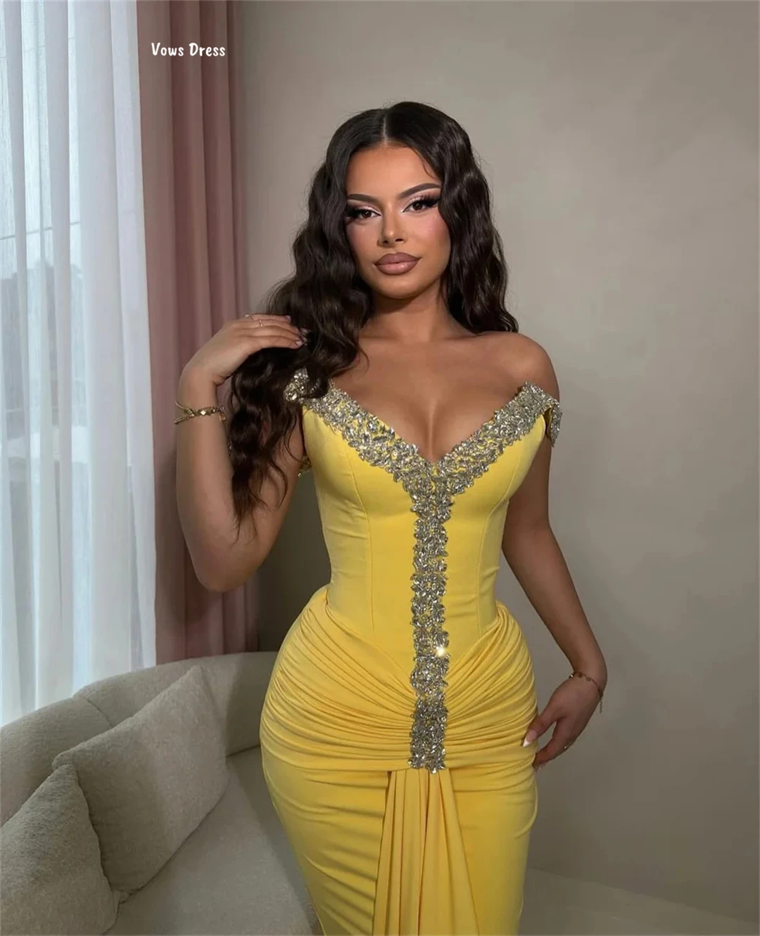 Vows Fishtail Skirt Evening Dresses Prom Dresses 2025 Custom Made Elegant Gowns V-neck Chiffon Luxury Prom Dress Robe Soiree