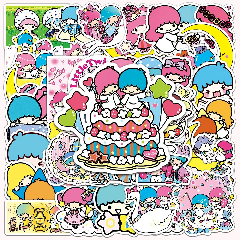 

10/30/50PCS Sanrio Little Twin Stars Anime Stickers Aesthetic Cute Cartoon Decals Toy for Bike Diary Waterproof Classic Sticker