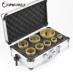 M14 Thread Diamond Dry Vacuum Brazed Drilling Core Bits Set Porcelain Tiles Crowns Granite Marble Hole Saw Tools Free Shipping