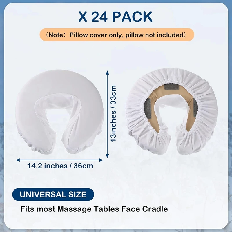 마사지 테이블용 A74E-12Pcs 얼굴 크래들 커버, 재사용 가능, 마사지 테이블 레스트 커버, 오일 프루프 헤드레스트 크래들 시트
