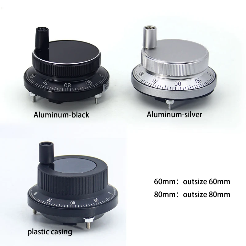 Pulse Steering Wheel Manual CNC, 60mm, 100PPR, Manual Pulse Generator, Rotary Encoder, Steering Machine, Electronic Handwheel