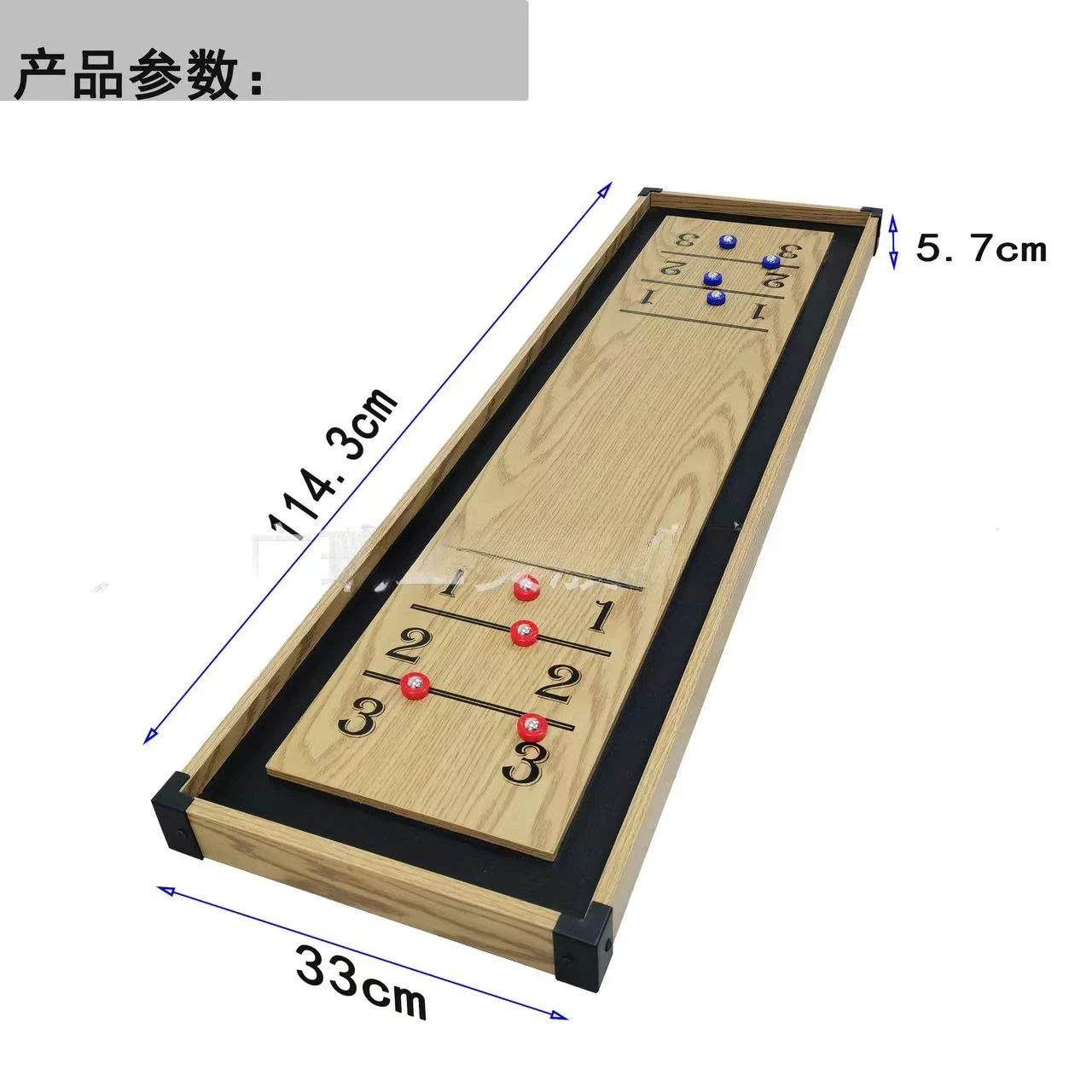 De madeira Tabletop Shuffle Board Game, Shuffleboard e Curling, 2 em 1, clássico
