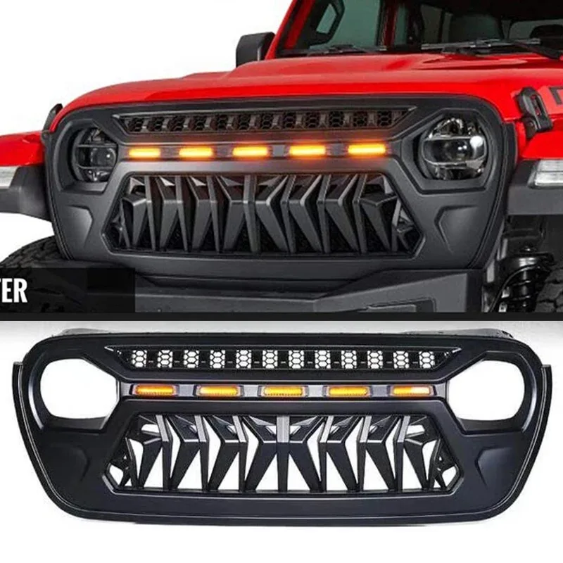 

2018-2021 JL Front Grill For Jeep Wrangler JL Grids Black Car Body Kit Accessories Bumper Parts