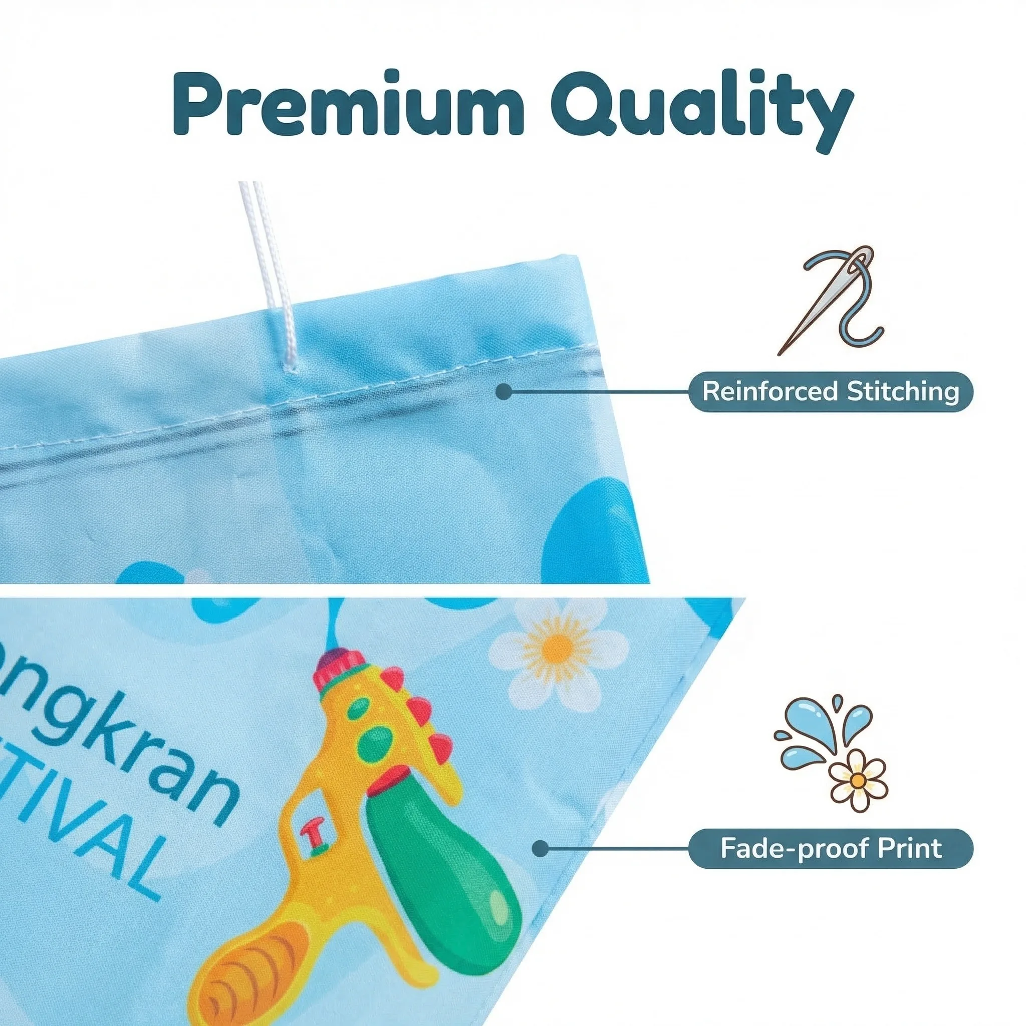 1 pcs, SongKran Festival Outdoor Windsock, Polyester material, SongKran Party Celebration Garden Wind spinner Decoration