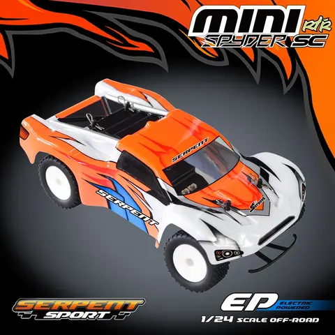 1/24 Serpent Mini RC Car with Gyro 2.4GHz EP RC Car RTR Remote Control Car Electric Toys for Adults and Kids Mini Spyder SC New