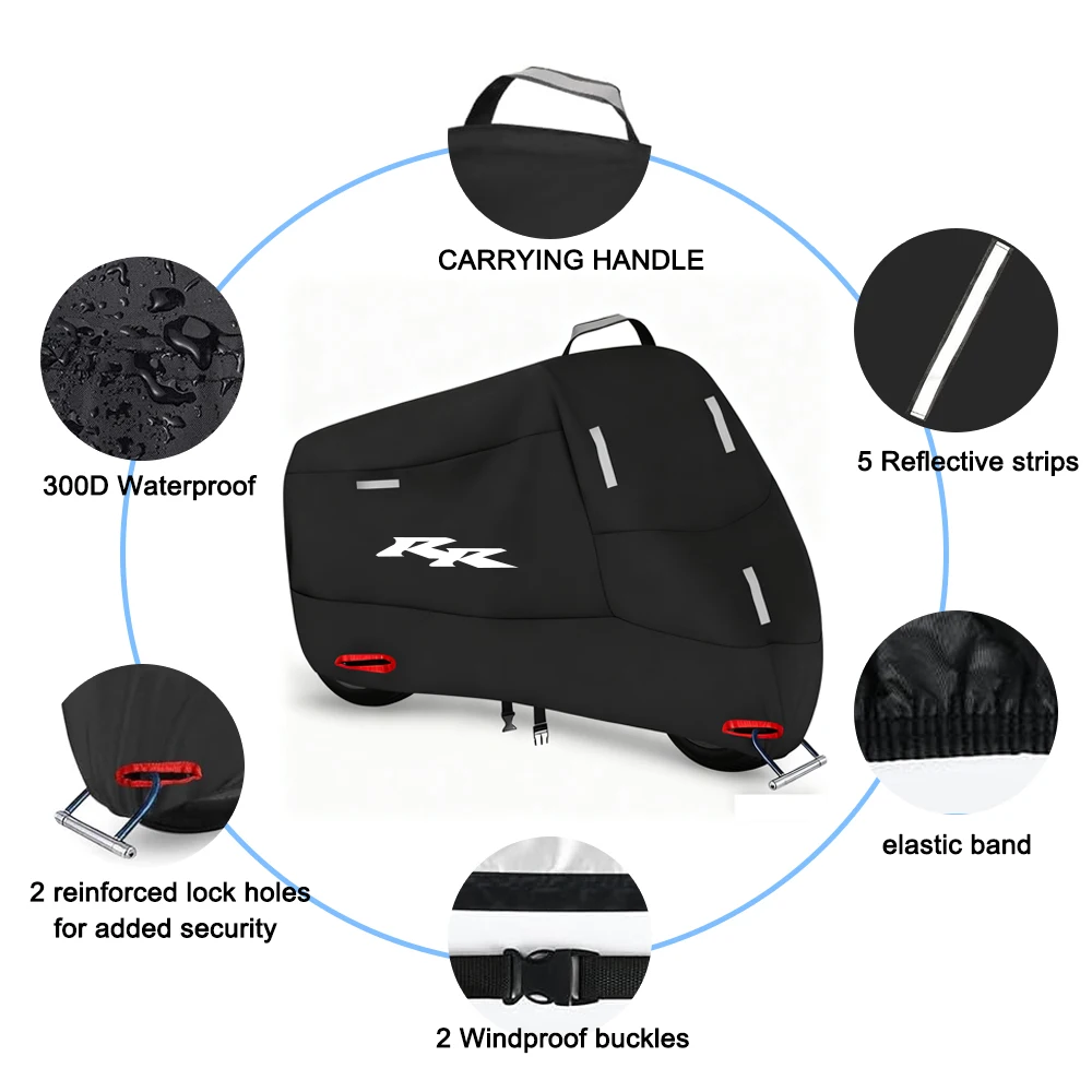 Motorcycle Cover 300D Oxford Waterproof Outdoor Indoor Protective Snow Dust UV Protection for S1000RR S 1000RR 2023 2024