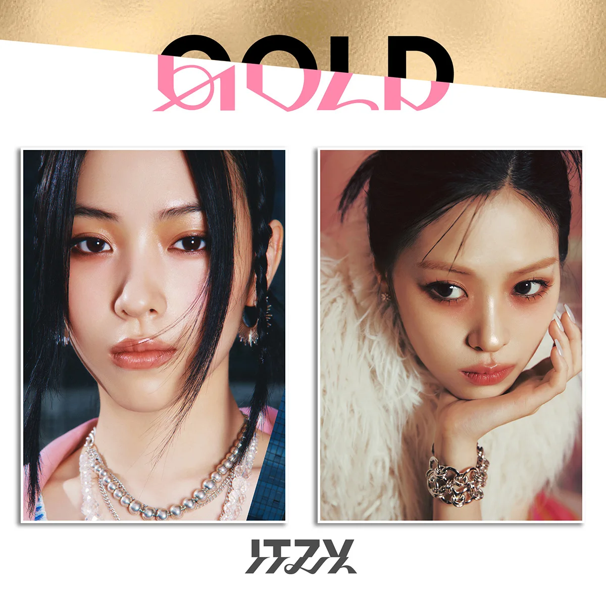 2Pcs/Set Kpop ITZY New Album GOLD Poster High Quality INS Style Self Adhesive Poster Bedroom Wall Stikers RYUJIN YEJI Fans Gifts image 4
