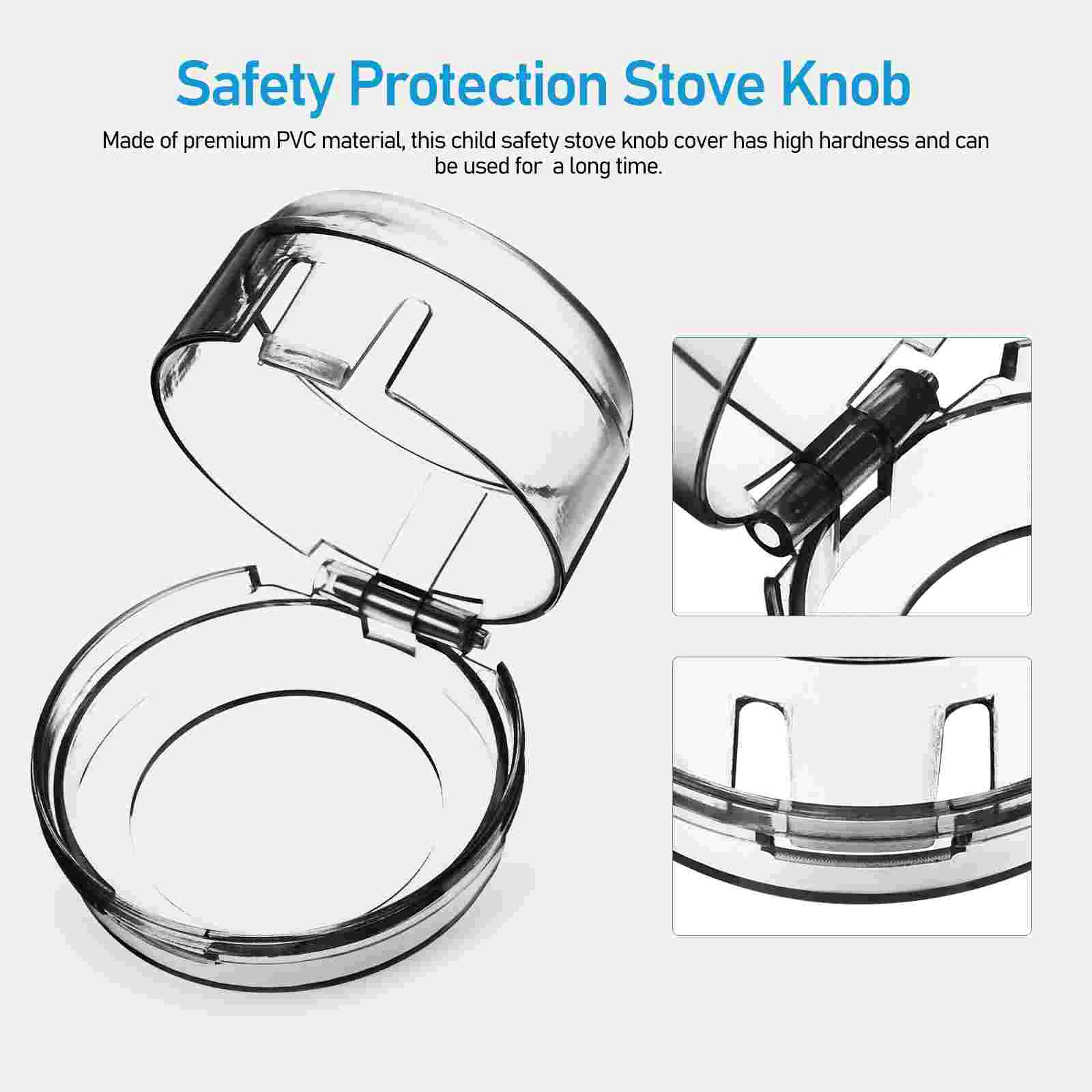 8 Pcs Large Hole Gas Switch Protective Cover Stove Knob Covers for Kid Guard Kitchen Safety Door Handle