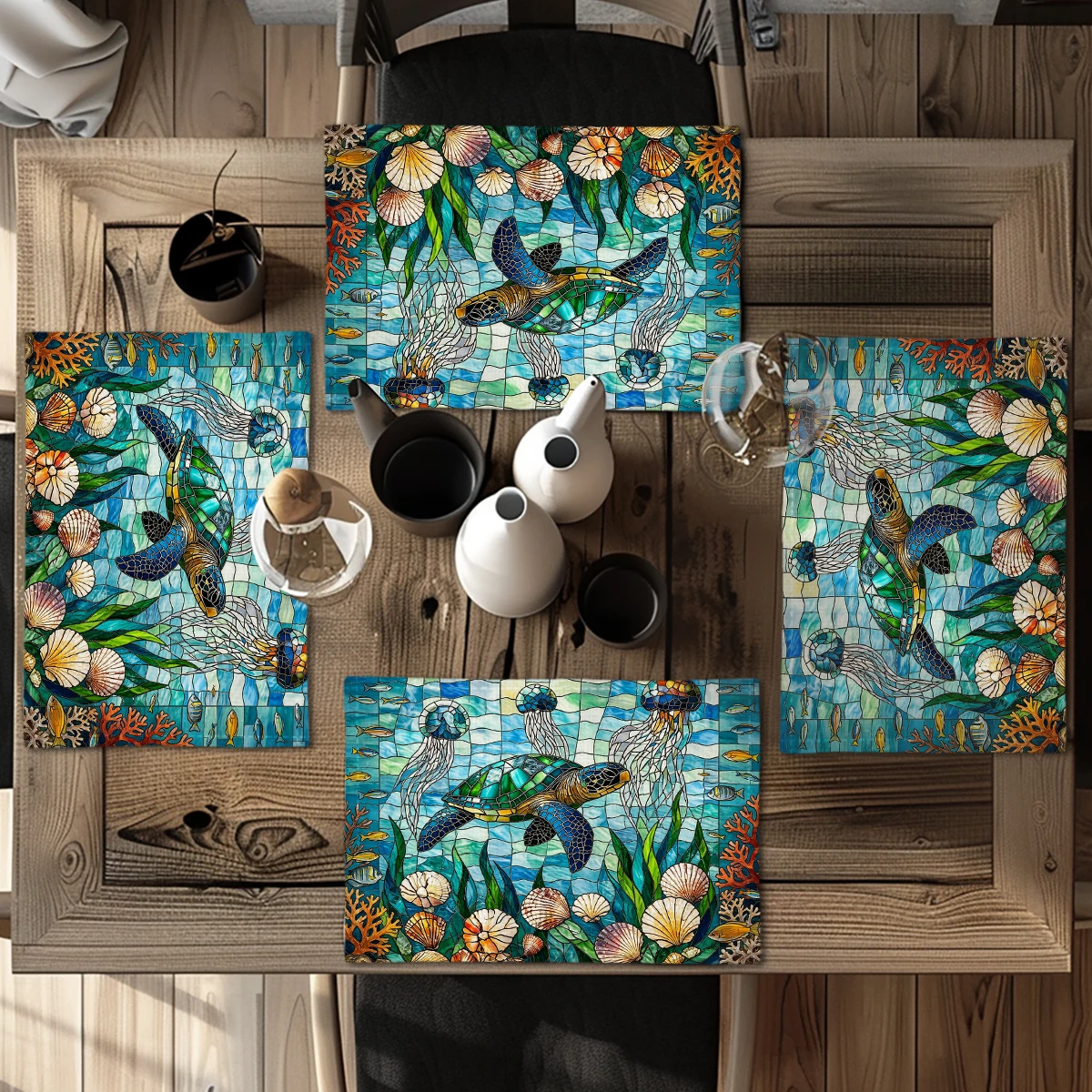 Floral Hummingbird Bible Verse Pattern Polyester Placemat - Decorative Dining Table Accessory, Inspiring Home Table Decor