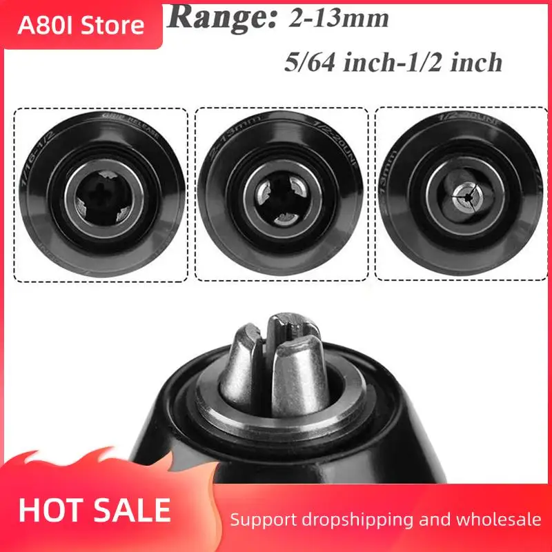 

A80I 3Pcs 2-13MM Keyless Drill Chuck With SDS Plus Shank Adaptor,1/2-20UNF Impact Drilling Chuck Change Adapter Converter