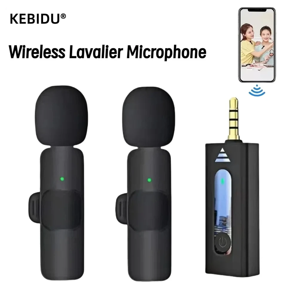 Micrófono de solapa inalámbrico de 3.5mm, condensador omnidireccional para cámara, altavoz, smartphone, grabación, YouTube