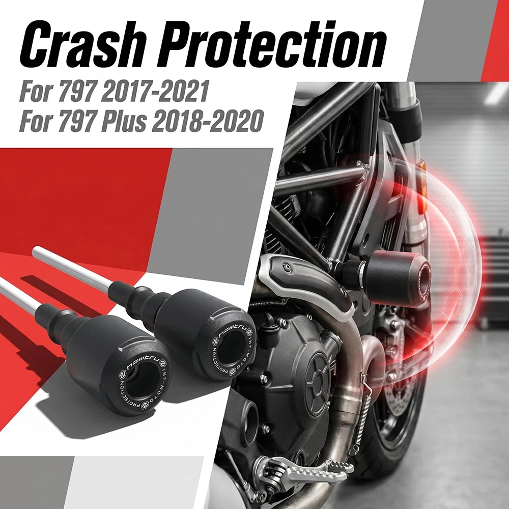 

Motorcycle Falling Crash Protector For Ducati Monster 797 Plus 2018-2020 Guards Engine Crash Bobbins