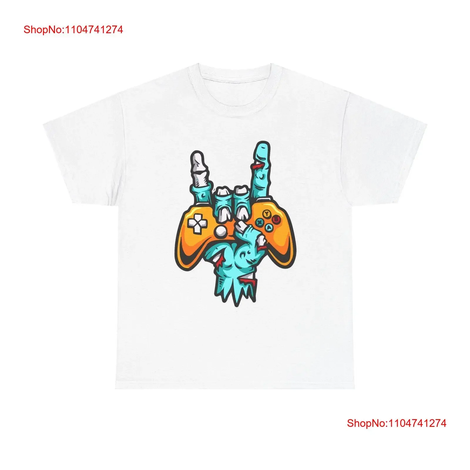 

Gamer T Shirt Zombie Video Game Controller Gaming vintage Washed designer clothes fashion Soft Slightly streetwear Casual