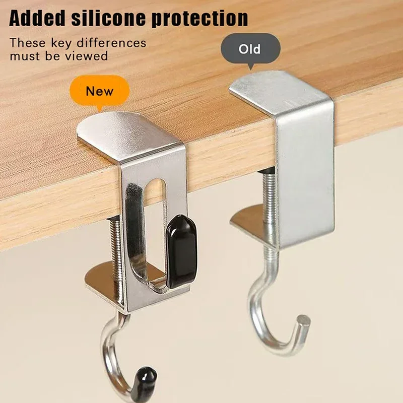 360° Rotatable Steel Table Hooks - Detachable, Non-Destructive Installation For Office Desks, School Dormitories