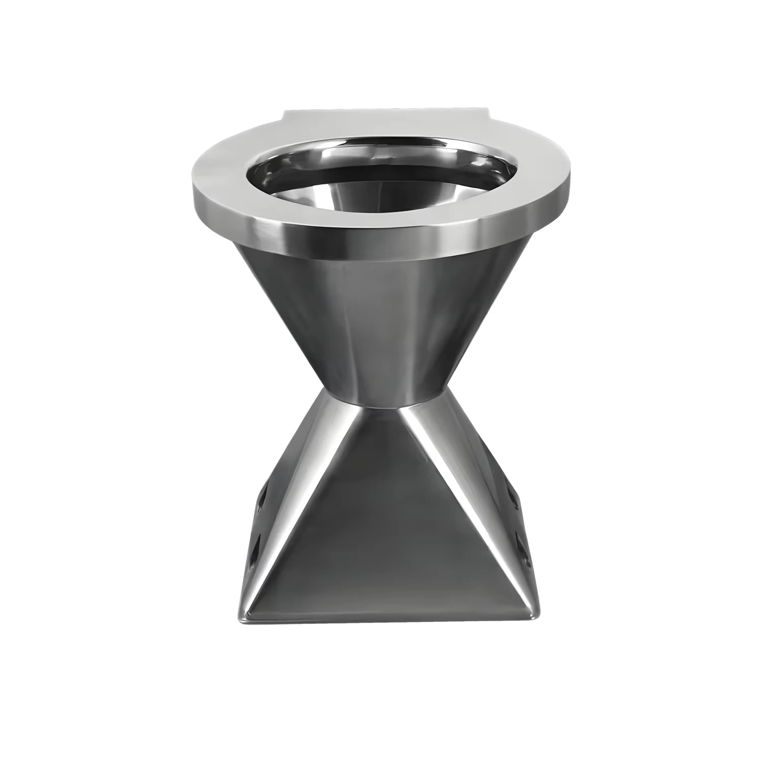 RV Toilet 304 Stainless Steel, Portable All-in-One, Horizontal or Vertical Discharge, Suitable for Marine Camper Caravan