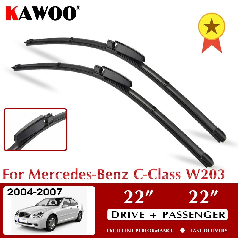 

KAWOO Wiper Front Car Wiper Blade For Mercedes-Benz C-Class W203 2004-2007 Windshield Windscreen Window 22"+22" LHD RHD