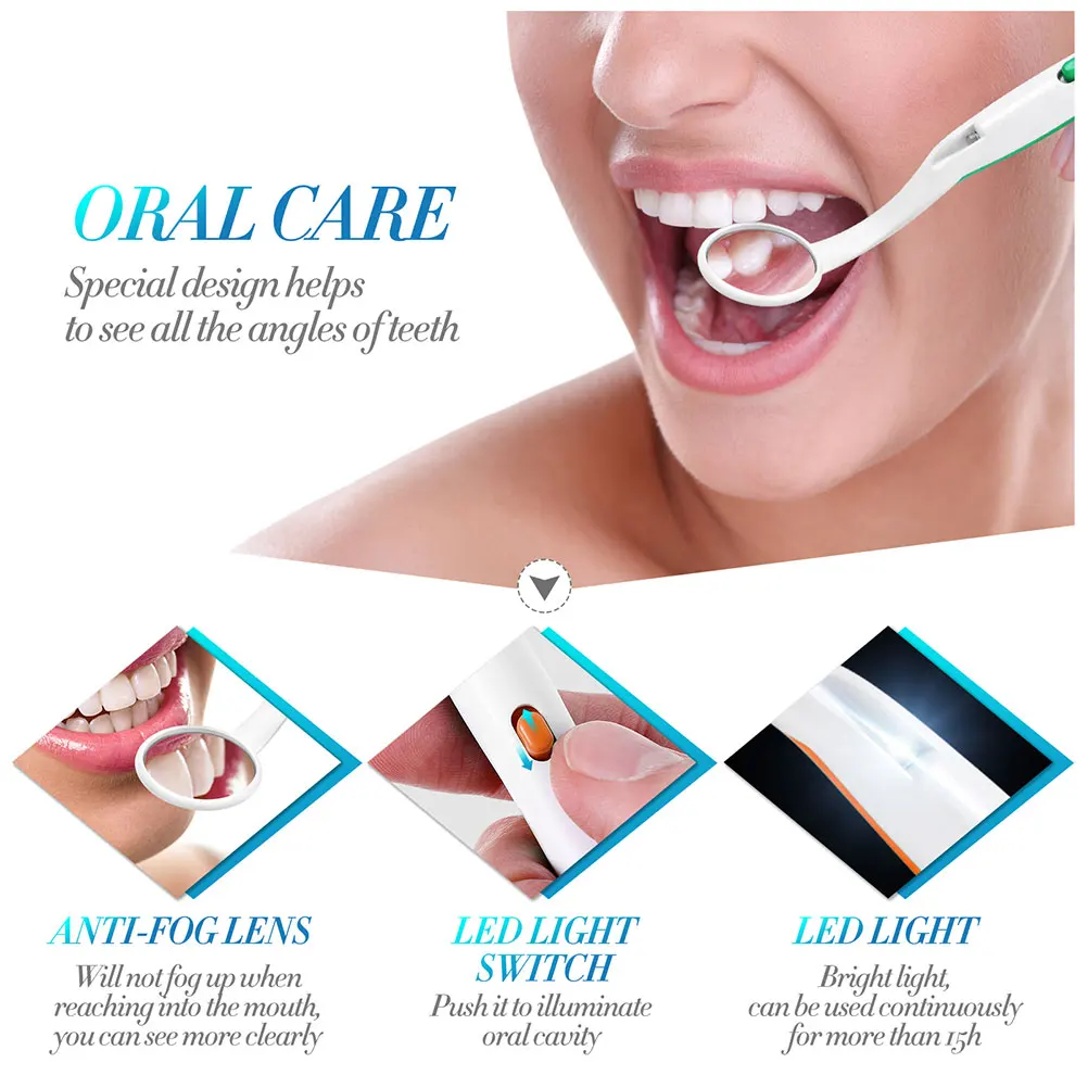 

4pcs Led Oral Personal Dental Tool Mouth Examining Inspection Instrument Bright Lighting Teeth Care Supplies