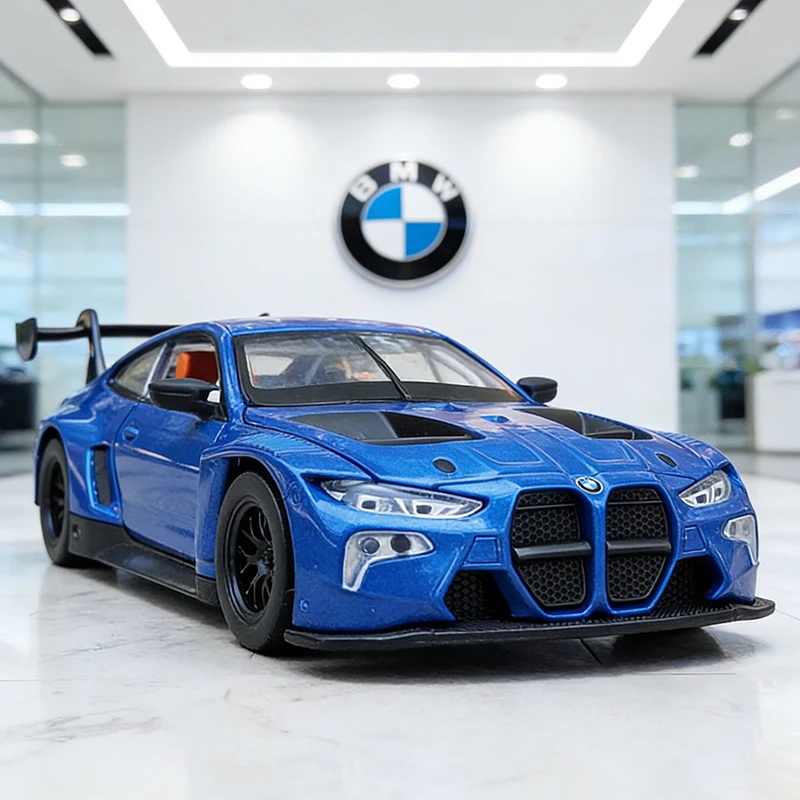 

Модель гоночного автомобиля BMW M4 GT3 Supercar из сплава, масштаб 1:32, со звуком и светом, откатным механизмом, детская игрушка, коллекционная модель, подарок на день рождения