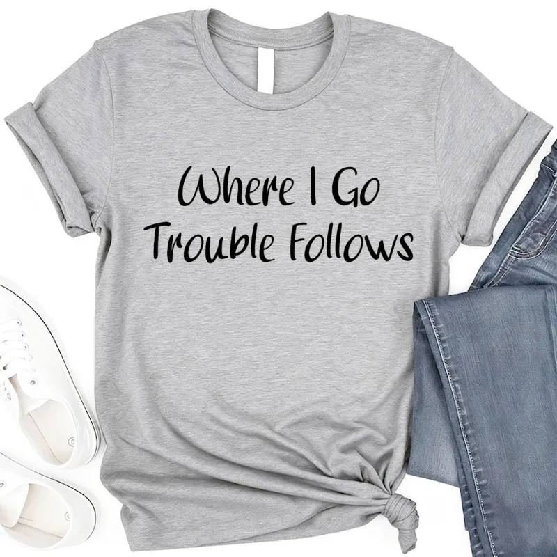 أين أذهب مشاكل تتبع مضحك لطيف زوجين مطابقة القطن تي شيرت الكرتون مضحك تي شيرت الهجومية تي شيرت مطبوع رداء علوي غير رسمي #3