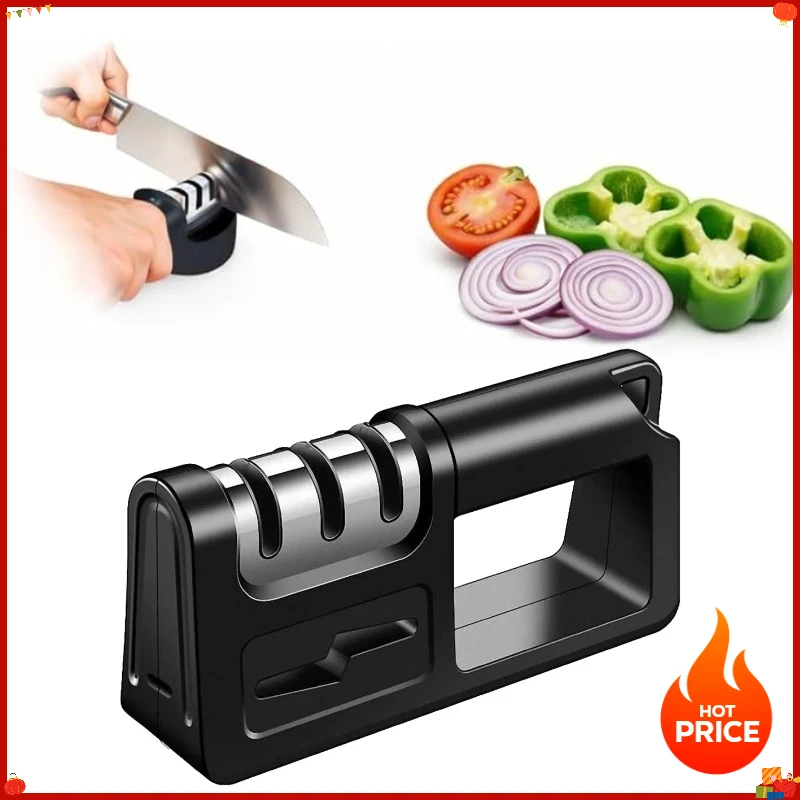 Multi-Purpose Knife Sharpener, 4-Stage Kitchen Universal Sharpening Tool, Handheld Scissor Sharpener, Home & Garden Tools