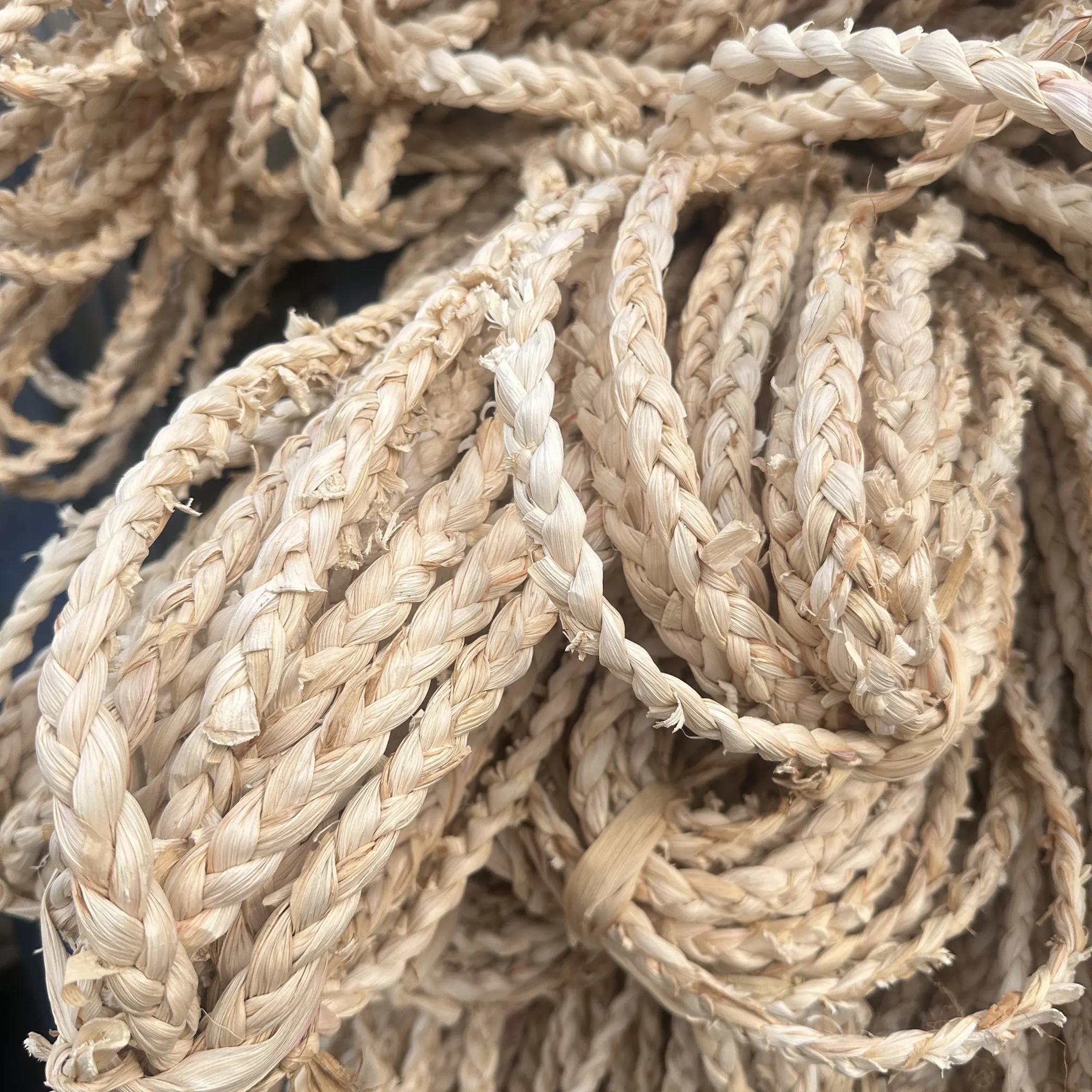 500g Natural Three-strand Braided Corn Leaves Rope Handmade Weaving Material Rattan Braids Knit Repair Craft Chair Basket Decor